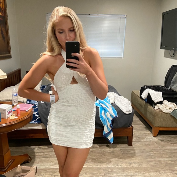 Princess Polly Summer Mini Dress White - Picture 1 of 5